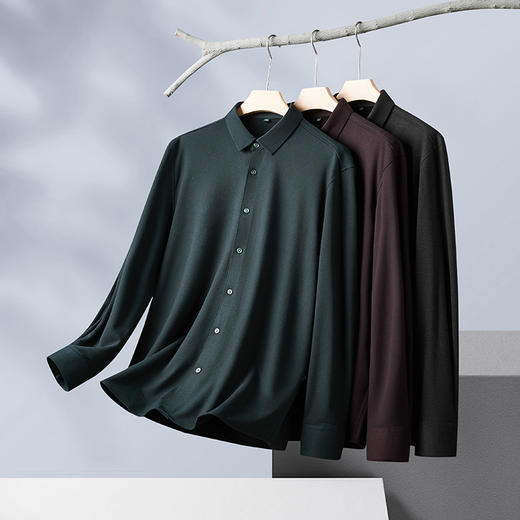 【新款DM】大依优型大码磨毛长袖衬衫男宽松加肥加大码男士休闲商务衬衣上衣胖子 商品图10