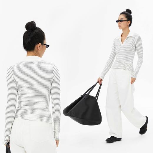 oneup翻领修身长袖T恤 商品图3