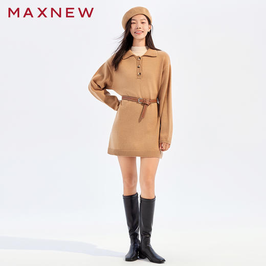 【裙装】POLO领粗纱毛衫连衣裙1N4225301 商品图4