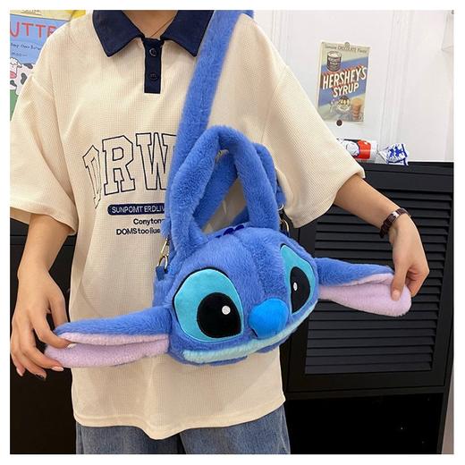 【超可爱❗️新款毛绒噗噗斜挎包】亲肤舒适JK史迪仔手提包维尼熊大容量单肩包QQ 商品图7