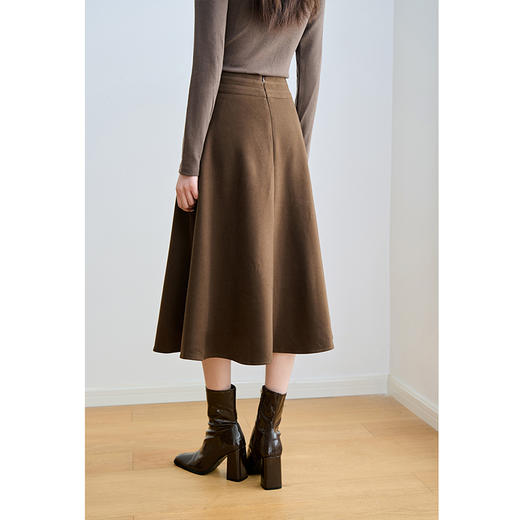 NEELLY纳俪商场同款法式优雅气质中长半身裙高腰显瘦垂感百搭伞裙N24104E04585 商品图3