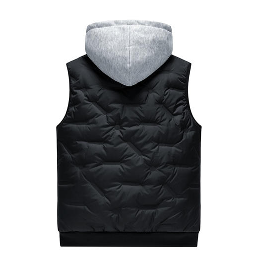 【新款DHD】大依优型大码男装连帽棉马甲简约休闲宽松外套男坎肩背心上衣男士 商品图4