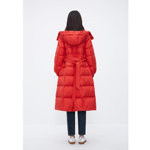 NEELLY纳俪商场同款韩版气质收腰羽绒服女中长款过膝保暖连帽大衣N24124L04633 商品图3