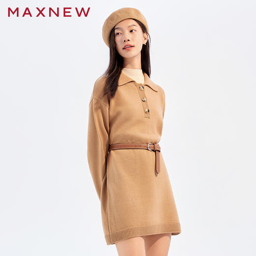 【裙装】POLO领粗纱毛衫连衣裙1N4225301 商品图1