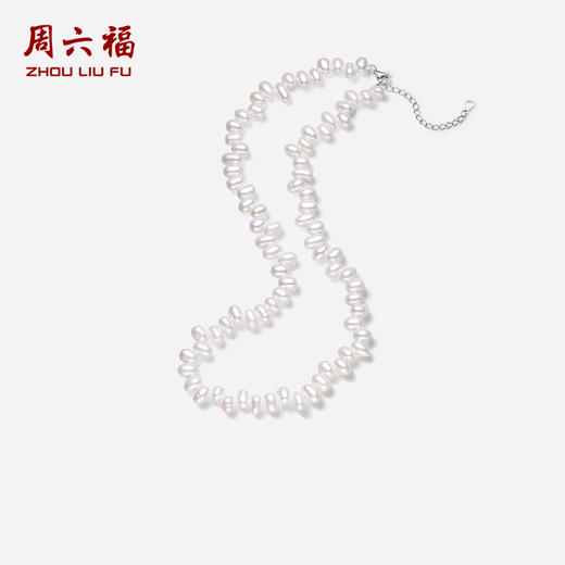 周六福巴洛克珍珠项链女淡水珍珠S925银颈饰优雅送女友生日礼物 商品图1