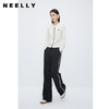 NEELLY纳俪商场同款秋冬黑色阔腿裤卫裤侧条纹直筒显瘦休闲运动裤N24104H04554 商品缩略图0