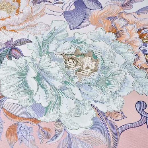 【春上新】10楼 富安娜  国绣独幅床单四件套 / 国色系列•风清月朗 /加大 粉 （230*229cm)  吊牌价6380元   活动价2999元 商品图4