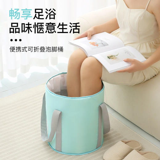 【畅想足浴！便携式折叠泡脚桶】告别传统泡脚桶，升级五层加厚保温层，铝膜保温层持久恒温，好品质装水就知道，结实不松垮，便携式保温足浴盆，家用多功 能泡脚袋L 商品图1