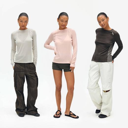 oneup兰精天丝美丽奴羊毛女式合身长袖T恤 商品图4