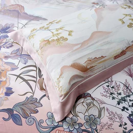 【春上新】10楼 富安娜  国绣独幅床单四件套 / 国色系列•风清月朗 /加大 粉 （230*229cm)  吊牌价6380元   活动价2999元 商品图2