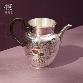 鹤鼎堂闻天系列终风錾刻石榴公杯（银色）（缺货）