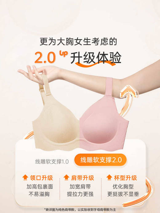 奶糖派线雕软支撑2.0防下垂无钢圈提拉无痕内衣 商品图1