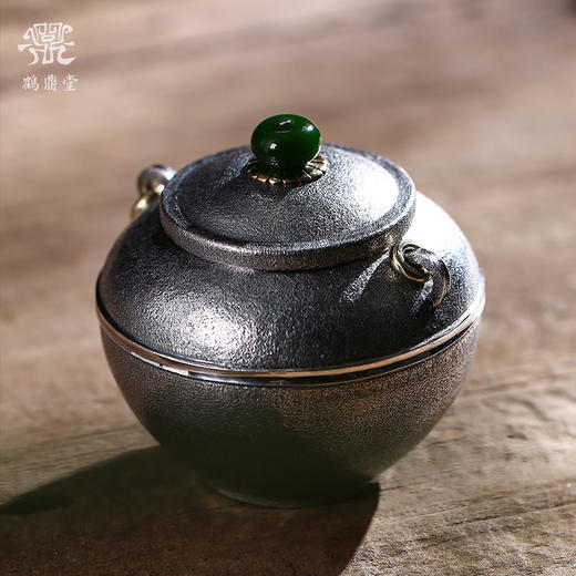 鹤鼎堂闻天系列崇丘茶叶罐麻纹（银色）（缺货） 商品图1
