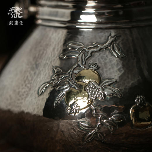 鹤鼎堂银壶闻天系列思成汤沸錾刻福禄寿喜（银色）（缺货） 商品图2
