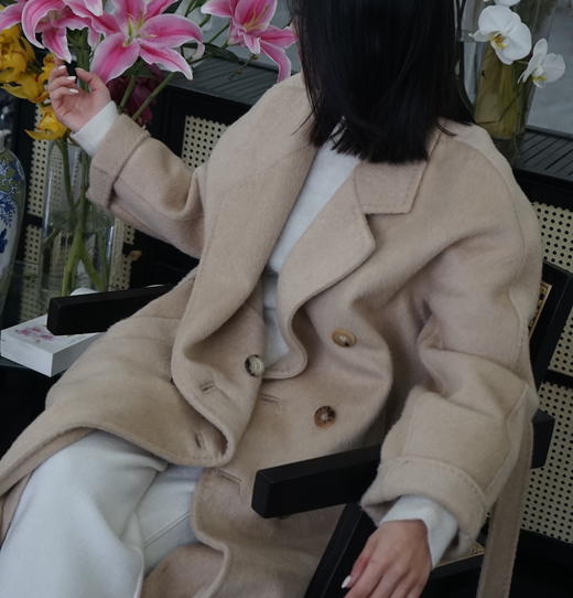 红莲骆驼绒双面呢简约长款大衣｜经典羊绒、多个款式可选 商品图4