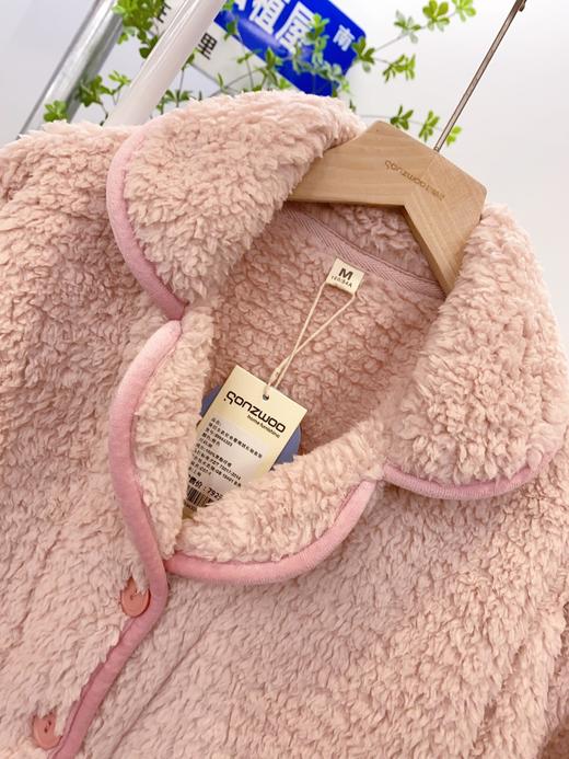 松植屋情侣款加厚使命珊瑚绒长袖套装冬季男女睡衣保暖家居服棉服 商品图5