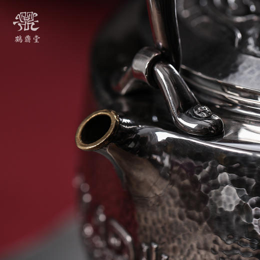 鹤鼎堂银壶闻天系列晨风汤沸饕餮纹镶金青龙白虎（缺货） 商品图1
