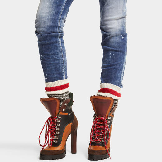 DSQUARED2 女士系带高跟登山靴 混色 ABW0199 12907715 M2029 商品图3