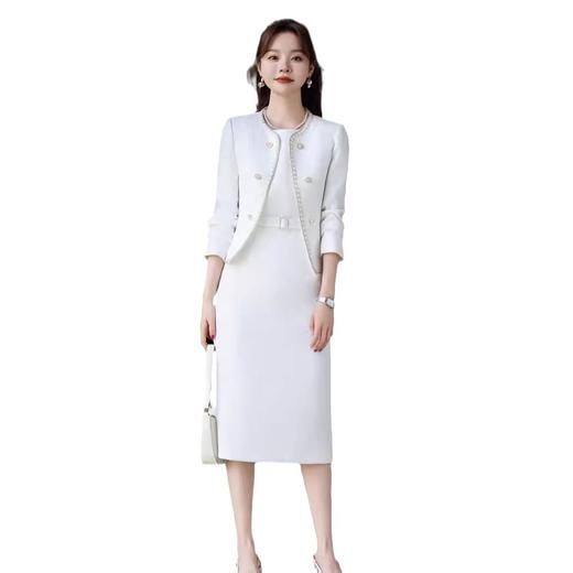 气质女神范职业连衣裙时尚套装白色套裙小香风外套XZ3953-FLN 商品图4