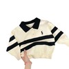 【冬日寒风！温暖童心】秋季新品 洋气儿童翻领条纹毛衣 男童女童休闲毛衣  针织质地精细织工 让宝贝穿上就不想脱-QQ 商品缩略图4