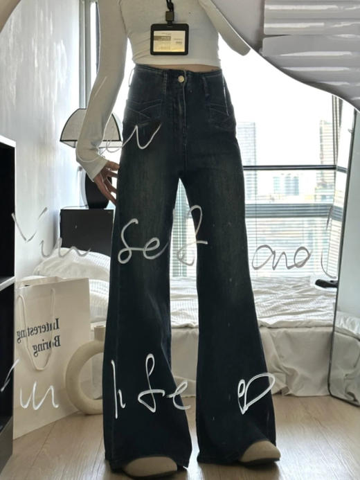 <曾小咸推荐>复古港风喇叭牛仔裤女 日常159/件 活动价139.99！！【预售款，预计3-15天发货】 商品图5