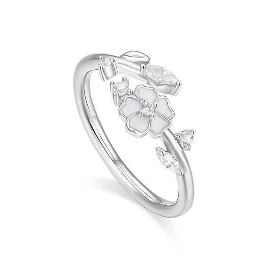 卡蒂罗/KADER 夜光效果 山茶花之恋原创情侣对戒 浪漫连理枝发光设计可调节银戒一对 钟爱久久恋爱频率手饰 925银 商品图6