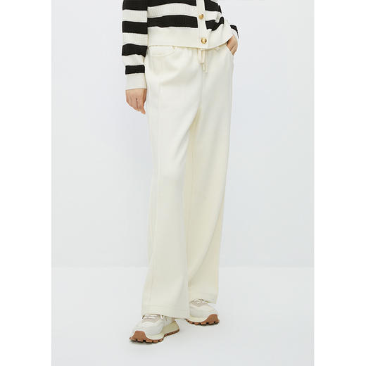 NEELLY纳俪商场同款高腰阔腿裤女冬季美式卫裤舒适慵懒宽松直筒裤N24104H14402 商品图2