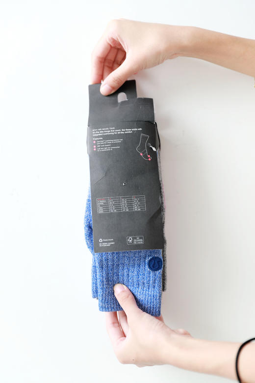 普拉提罗纹袜子，3双一卡装。原包装品相の中筒毛巾底袜子A101688 商品图9