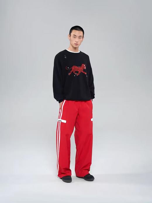 FMACM/ZZS2303/藏毯虎纹饰嵌花圆领针织毛衣 商品图1