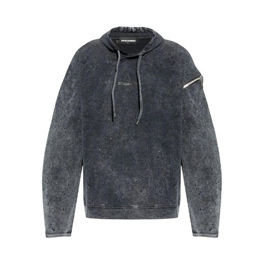 DSQUARED2 男士字母徽标棉质连帽卫衣 灰色 S74GU0802 S25030 814 商品图0