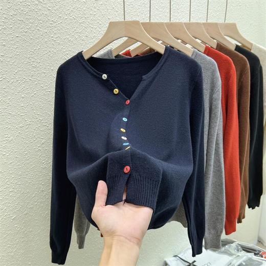 【针织毛衣开衫】复古慵懒风毛衣 秋冬休闲软糯针织显瘦针织衫毛衣 商品图5