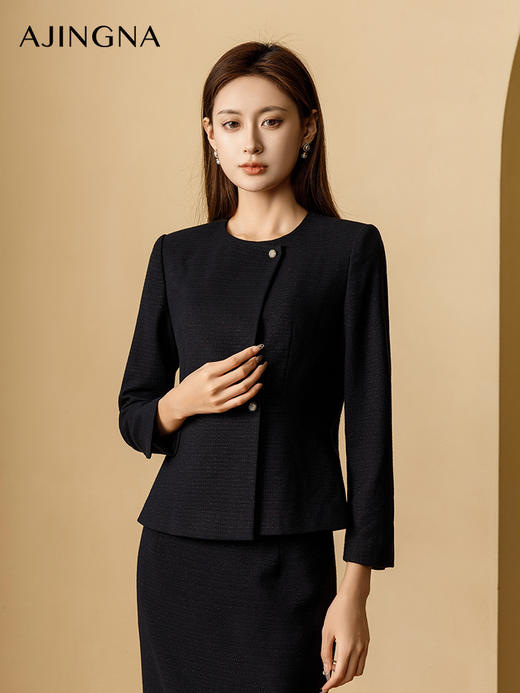 【商场同款】阿菁娜2024秋季新款经典大气收腰外套A29Q107066 商品图3