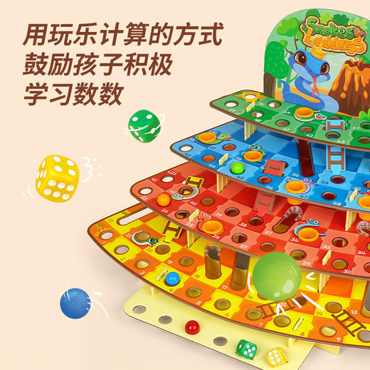 【小蛇爬楼梯】智蔻 立体蛇梯棋 3D游戏 亲子休闲聚会互动 多人玩具儿童益智桌游 4岁+ 商品图3