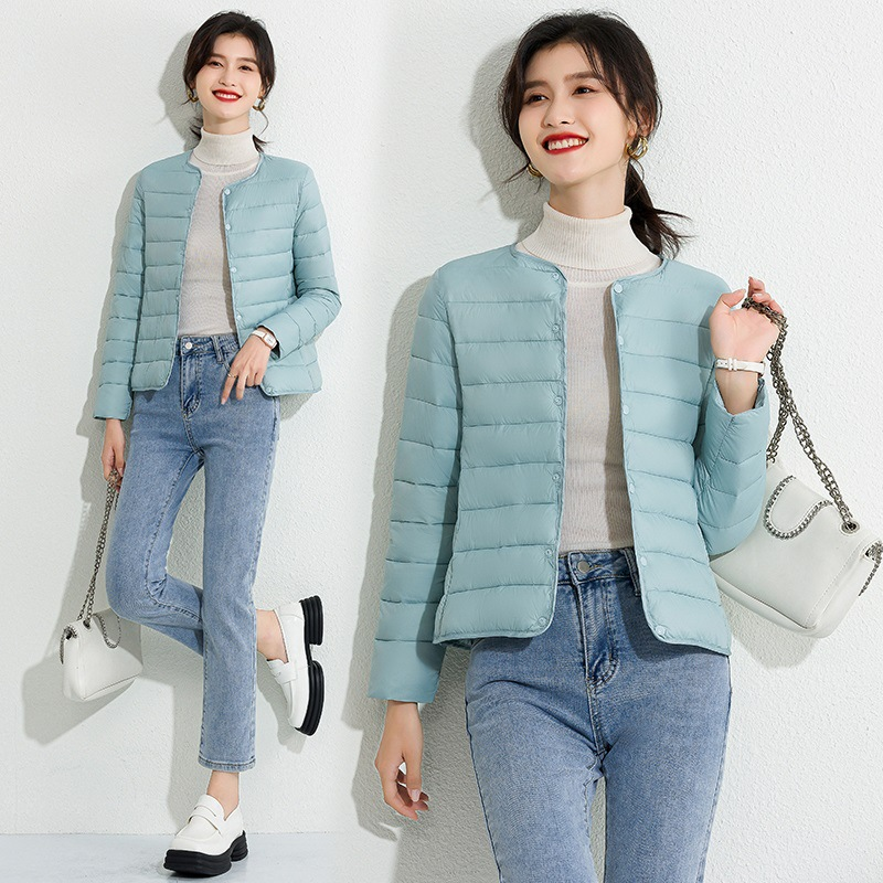 秋冬爆款【修身纯色棉服】V领圆领打底棉服 纯色显瘦保暖短款轻薄小棉袄