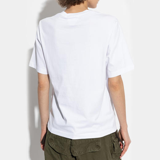 DSQUARED2 女士徽标贴花棉质圆领短袖T恤 白色 S72GD0561 D20020 100 商品图2