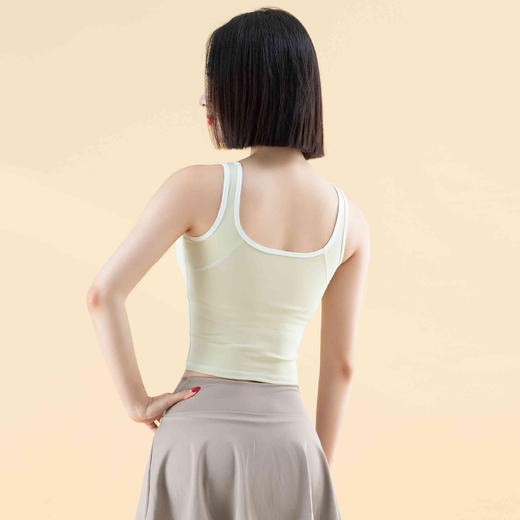 跃牌【瑜堂系列】新款假两件防走光裸感高弹拼色高腰提臀裤JYMK033 商品图3