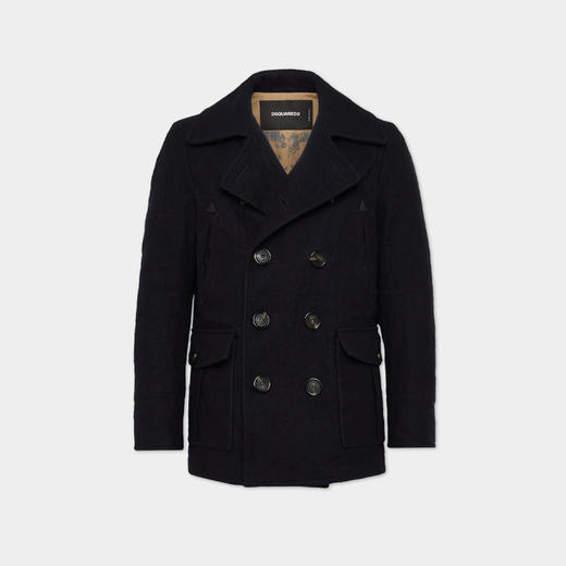 DSQUARED2 男士毡羊毛短大衣 深蓝色 S71AA0459 S44216 477 商品图0