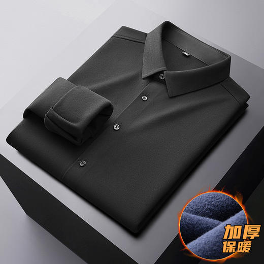 【加绒】【新款DM】大依优型大码加绒高弹长袖衬衫男宽松加肥加大码男士休闲商务衬衣上衣胖子 商品图6