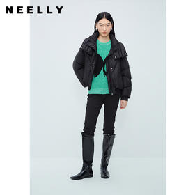 NEELLY纳俪商场同款黑色百搭收腹铅笔裤女冬季磨毛修身显瘦小脚裤N24104H04566