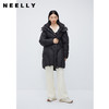 NEELLY纳俪商场同款中长款连帽羽绒服女设计感时尚蓬松白鸭绒外套N24104L04568 商品缩略图0