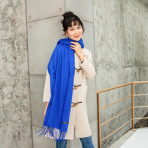 【优雅知性！仿羊绒保暖围巾】35cm宽仿羊绒围巾拉毛色加厚长巾秋冬季cashmere流苏披肩女妈妈装 商品图12
