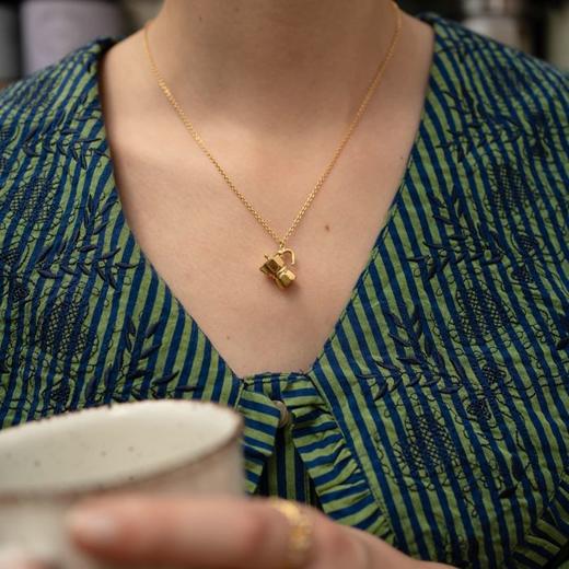 北京仓｜Alex Monroe-Opening Moka Coffee Pot-呼呼咖啡壶 项链［英国设计师］ 商品图0