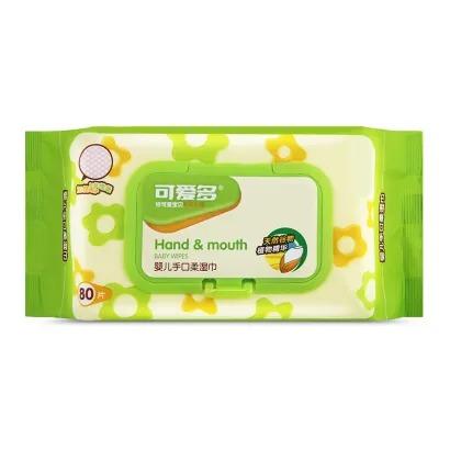 【可爱多湿巾10包￥45.5】升级款婴儿手口湿巾80抽盖装湿纸巾大包大尺寸加厚珍珠纹 商品图2