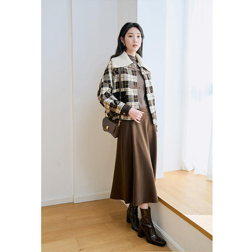 NEELLY纳俪商场同款法式优雅气质中长半身裙高腰显瘦垂感百搭伞裙N24104E04585 商品图1