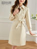 【五折购】熙世界杏色风衣女中长款2025春新款流行双排扣高端英伦风休闲外套 商品缩略图0