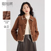 【年货节】熙世界美拉德复古灯芯绒短外套女秋冬加厚棉服夹克上衣2025年新款 商品缩略图0