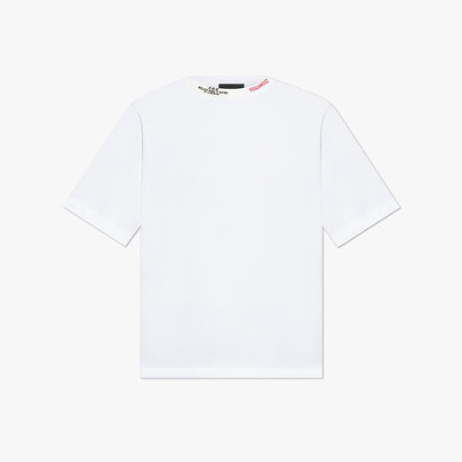 DSQUARED2 女士徽标贴花棉质圆领短袖T恤 白色 S72GD0561 D20020 100 商品图0