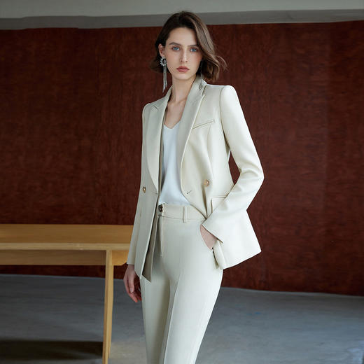 IWY/米白色总裁职业西装套装女秋冬干练商务接待工作服职业装CP1966 商品图4