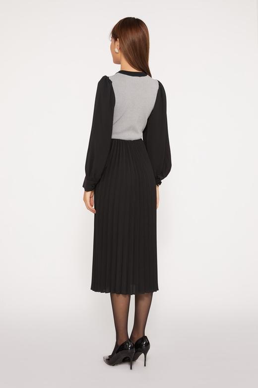 Le Malene 复古赫本风针织拼接连衣裙 10253 商品图2