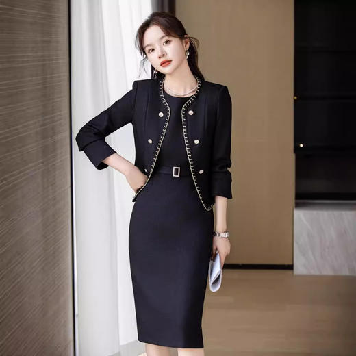 气质女神范职业连衣裙时尚套装白色套裙小香风外套XZ3953-FLN 商品图3